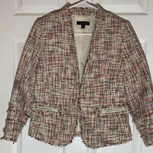 Ann Taylor Tweed Blazer with Frayed Edges